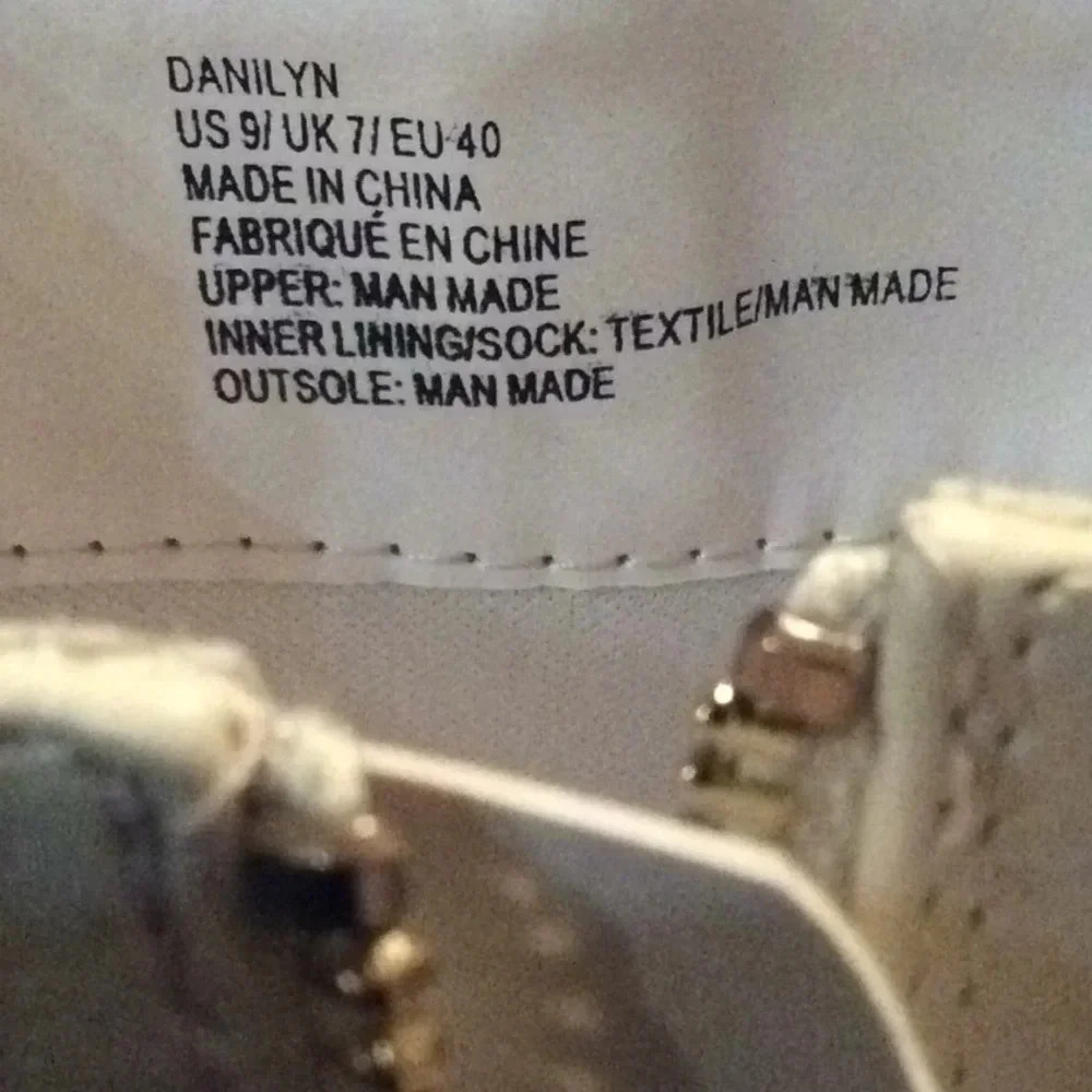 NWOT Winter White Faux Leather Combat Boots - Picture 7 of 8